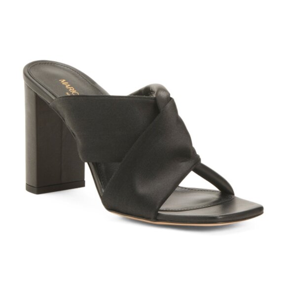 NEW MARION PARKE Made In Italy Leather Paola 85 Block Heeled Sandals black 1367m - Picture 2 of 8